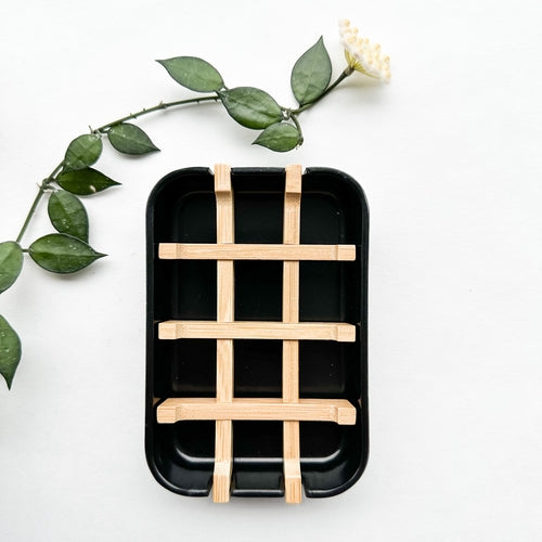 Bamboo & Cornstarch Soap Dish – Biodegradable 2-Layer Design for Longer-Lasting Soap