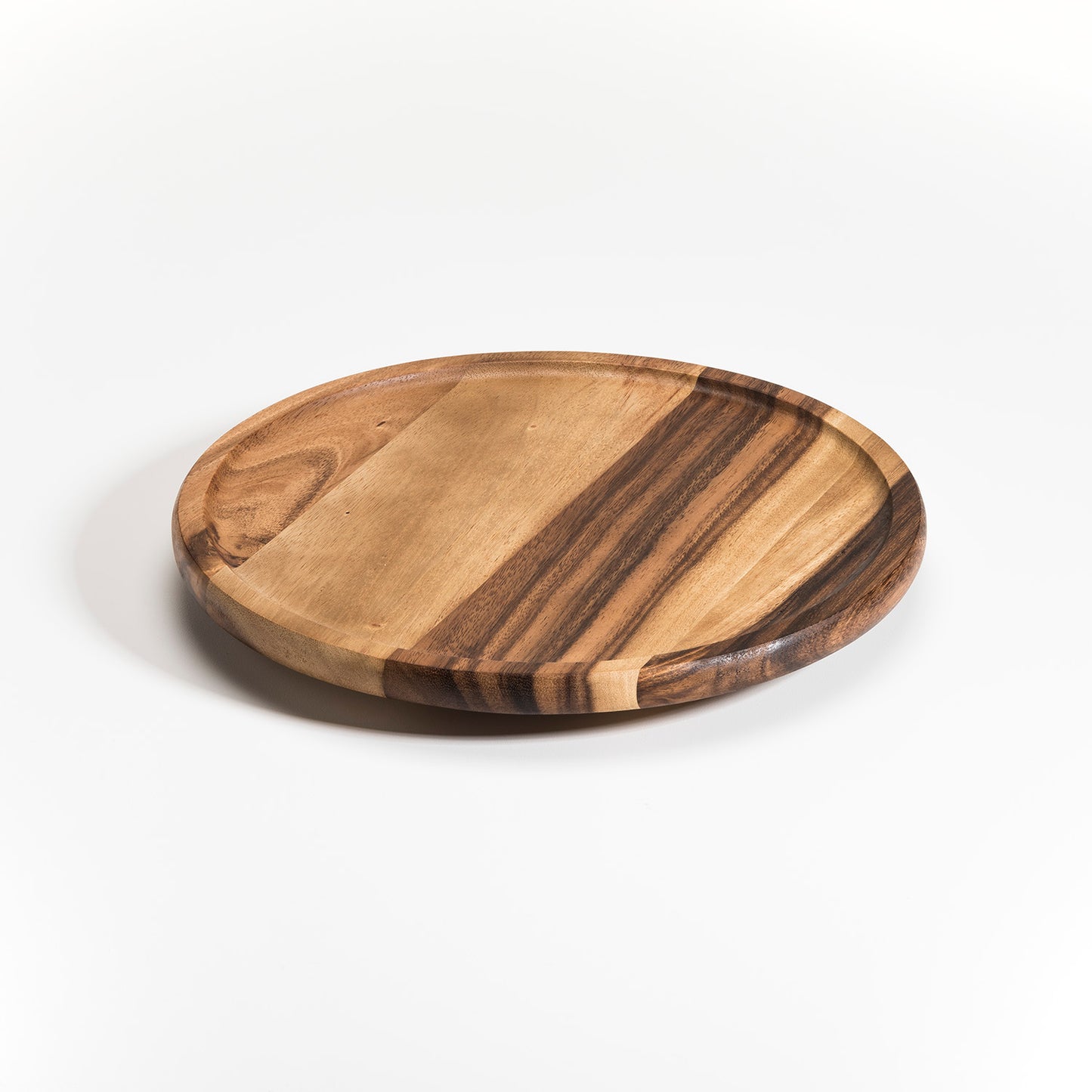 Round Acacia Wood Lazy Susan – Smooth 360° Rotating Serving Tray